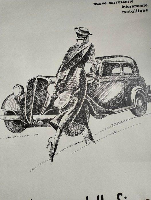 Marcello Dudovich, Adversiting - Fiat Balilla Eleganza della, Antiek en Kunst, Kunst | Tekeningen en Fotografie