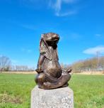 Beeldje - A meditating zen hare - Brons, Antiek en Kunst