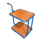 Rolwagen met 2 houten plateaus 60 × 50 × H72 cm Gebruikt, Ophalen of Verzenden