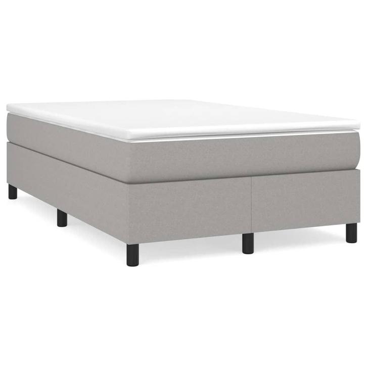 vidaXL Boxspring met matras stof lichtgrijs 120x190 cm, Maison & Meubles, Chambre à coucher | Lits, Envoi