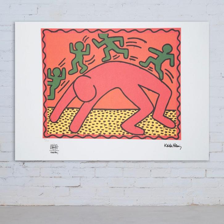Keith Haring – Offset Lithografie, 50×70 cm, Gecertificeerd, Antiquités & Art, Art | Lithographies & Sérigraphies