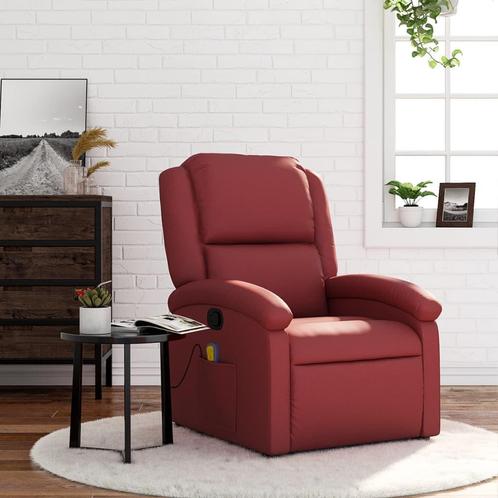 vidaXL Fauteuil de massage inclinable Rouge bordeaux, Maison & Meubles, Fauteuils, Neuf, Envoi