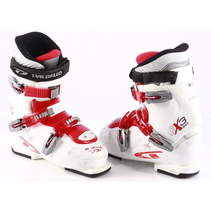 39 40 kinder skischoenen DALBELLO CX 3 SPORT, white/red, Sport en Fitness, Skiën en Langlaufen, Ski, Schoenen, Gebruikt, Overige merken