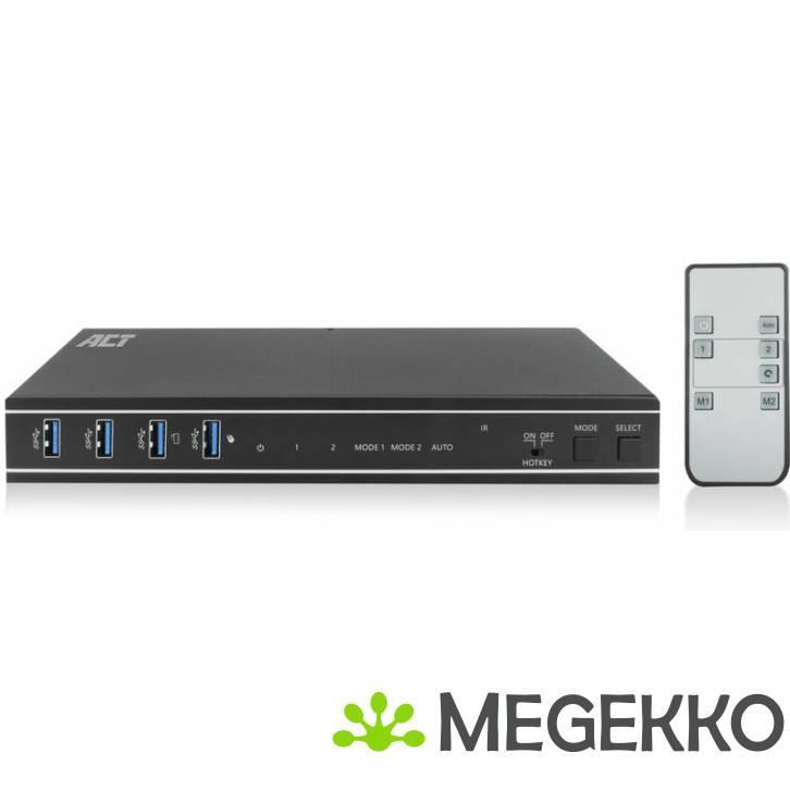ACT 2-Poorts Dual HDMI 4K@60Hz KVM switch. USB 3.2 Gen1 (USB, Computers en Software, Overige Computers en Software, Nieuw, Verzenden