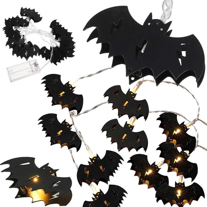 Halloween led slinger vleermuis lichtketting 2 meter 10, Hobby en Vrije tijd, Knutselen, Nieuw