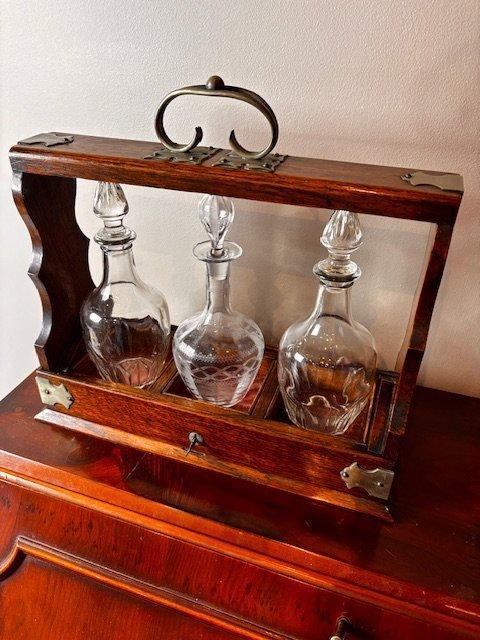 Armoire à liqueurs - Bois, Bronze patiné, Verre, Antiquités & Art, Curiosités & Brocante