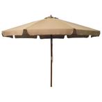 vidaXL Parasol dextérieur avec mât en bois 330 cm Taupe, Jardin & Terrasse, Verzenden, Neuf