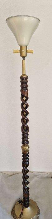 Barley twist style - Lampadaire colonne - Bois, Laiton,, Antiek en Kunst, Curiosa en Brocante