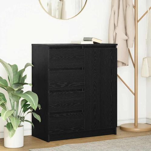 vidaXL Dressoir met lades 71x35x84 cm spaanplaat zwart, Huis en Inrichting, Kasten | Dressoirs, Nieuw, Verzenden