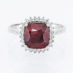 Ring - 18 karaat Witgoud - Geen hitte 3,71 Ct robijn, Handtassen en Accessoires, Ringen, Nieuw