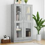 vidaXL Vitrinekast 82,5x30,5x150 cm bewerkt hout grijs, Huis en Inrichting, Kasten | Boekenkasten, Verzenden, Nieuw