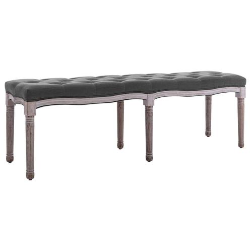 vidaXL Bankje 150x40x48 cm linnen massief hout donkergrijs, Huis en Inrichting, Overige Huis en Inrichting, Nieuw, Verzenden