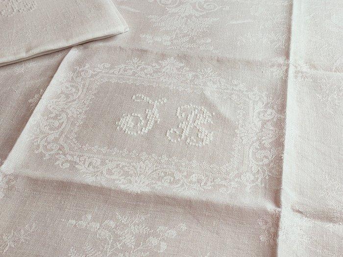 Servet (4) - 82 cm - 66 cm - JB, Antiek en Kunst, Antiek | Tapijten, Tafelkleden en Textiel