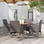 vidaXL 5-delige Tuinset poly rattan grijs, Tuin en Terras, Verzenden, Nieuw, Tuinset