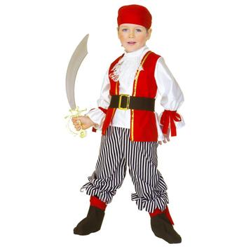 Piraat Kostuum Wit Rood Jongen, Kinderen en Baby's, Verzenden, Nieuw