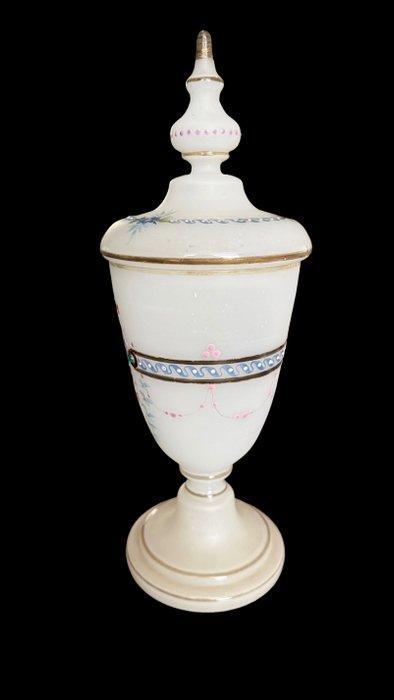 Vaas - Opaline glas - Boheemse glazen vaas, Antiek en Kunst, Antiek | Glaswerk en Kristal