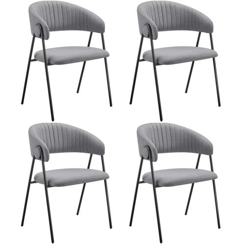 tectake Eetkamerstoel Bedano, gestoffeerd, geweven stof, 150, Huis en Inrichting, Stoelen, Verzenden