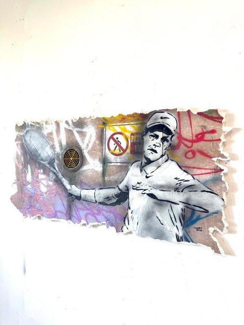 Mart Signed - JANNIK SINNER (tennis in the street), Antiek en Kunst, Kunst | Schilderijen | Modern