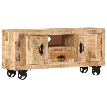 vidaXL Tv-meubel 110x30x50 cm ruw mangohout, Huis en Inrichting, Kasten |Televisiemeubels, Verzenden, Nieuw