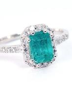 Ring Platina Smaragd - Diamant, Nieuw