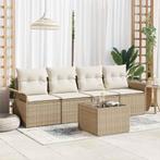 vidaXL Tuinbank Set 5 pcs Beige Poly rattan, Tuin en Terras, Verzenden, Nieuw
