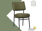 Leren eetkamerstoel Rondo - Toledo Olive (olijf/goen) -, Ophalen of Verzenden