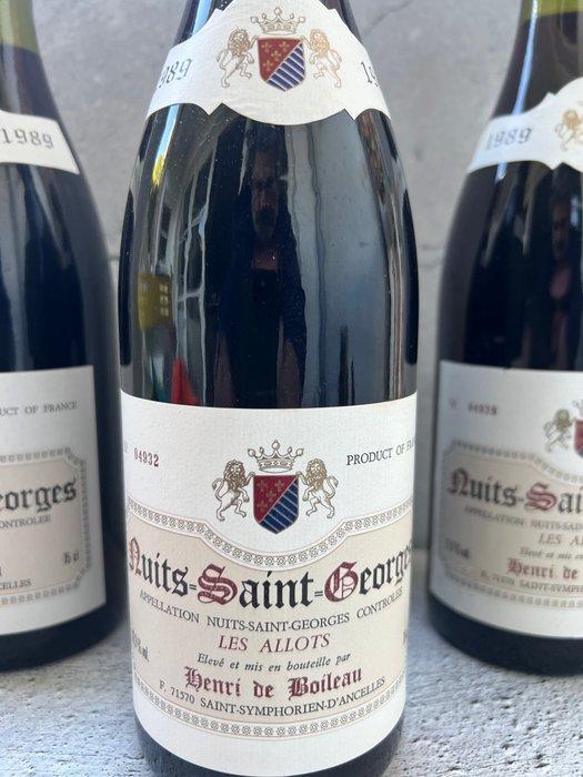 1989 Henri de Boileau Les Allots - Nuits St. Georges - 3, Verzamelen, Wijnen