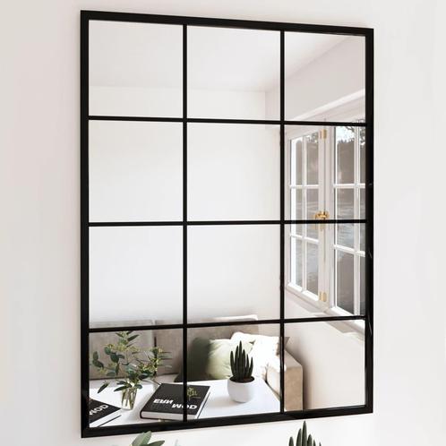 vidaXL Wandspiegel 80x60 cm metaal zwart, Huis en Inrichting, Woonaccessoires | Spiegels, Nieuw, Verzenden