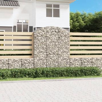 vidaXL Schanskorf gewelfd 150x50x180/200 cm gegalvaniseerd, Tuin en Terras, Bloempotten, Verzenden, Nieuw