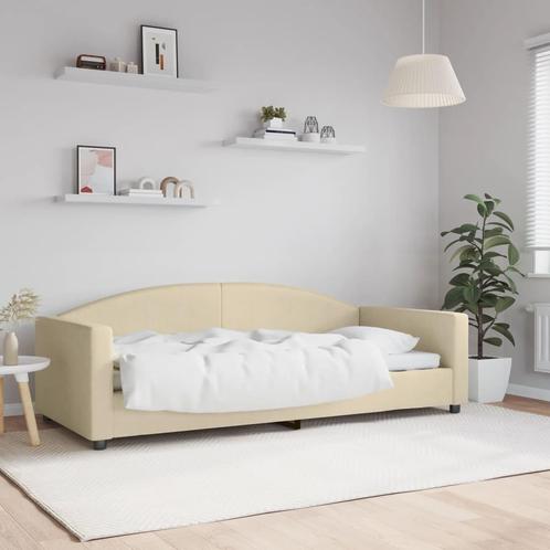 vidaXL Lit de repos crème 90x200 cm tissu, Maison & Meubles, Chambre à coucher | Lits, Neuf, Envoi