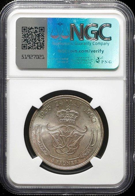 Denemarken. 5 Kroner 1960 - NGC MS64, Postzegels en Munten, Munten | Europa | Niet-Euromunten