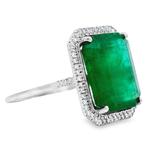 Zonder minimumprijs - Ring Platina - 7.91ct. tw. Smaragd -, Nieuw