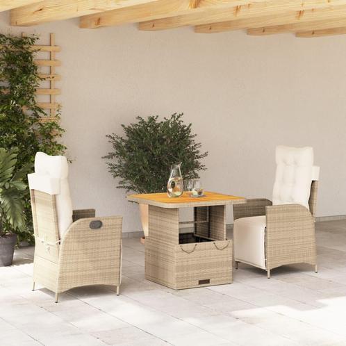 vidaXL Ensemble à manger de jardin et coussins 3 pcs, Jardin & Terrasse, Ensembles de jardin, Neuf, Envoi