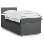 vidaXL Boxspring met matras stof donkergrijs 90x200 cm, Verzenden, Nieuw