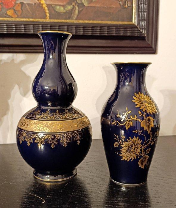 Lindner, Kueps Bavaria, Echt Kobalt - Vaas (2) - Porselein -, Antiek en Kunst, Curiosa en Brocante