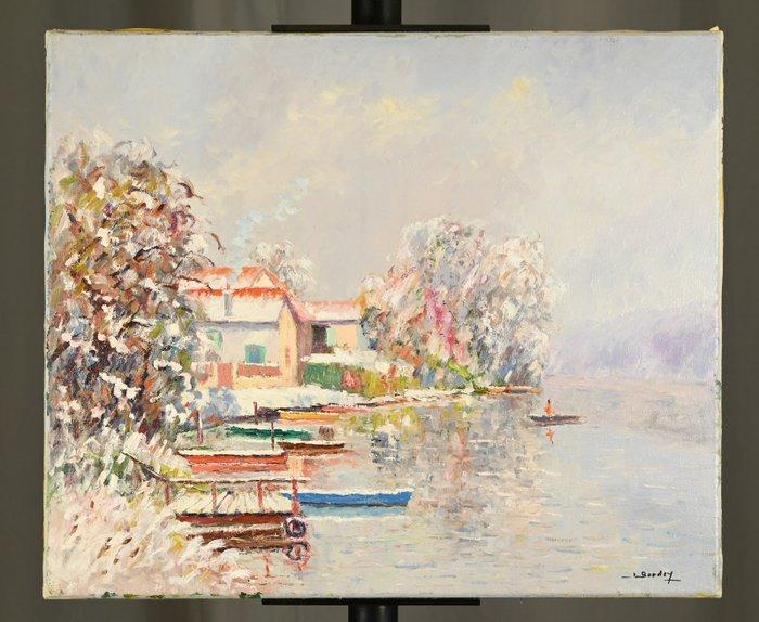 Jean-Pierre Bordry (né en 1934) - Neige à Poses, Antiek en Kunst, Kunst | Schilderijen | Klassiek
