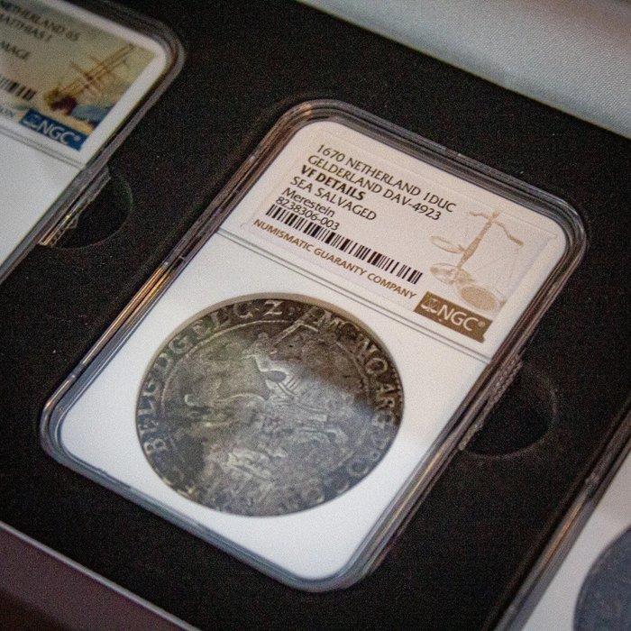 Nederland. Schelling, zilveren Ducaton (2x) 1612/1670, 3, Timbres & Monnaies, Monnaies | Pays-Bas