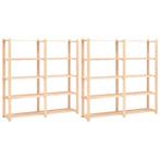 vidaXL Opbergrekken 5-laags 2 st 170x38x170 cm grenenhout, Huis en Inrichting, Verzenden, Nieuw