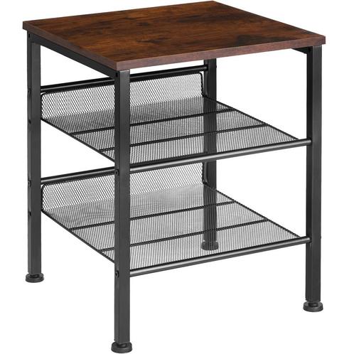 Bijzettafel Lincoln 40,5x40x50,5cm - Industrieel hout donker, Maison & Meubles, Tables | Tables d'appoint, Envoi