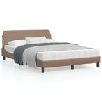 vidaXL Cadre de lit avec tête de lit Cappuccino 140x200, Maison & Meubles, Chambre à coucher | Lits, Neuf, Verzenden