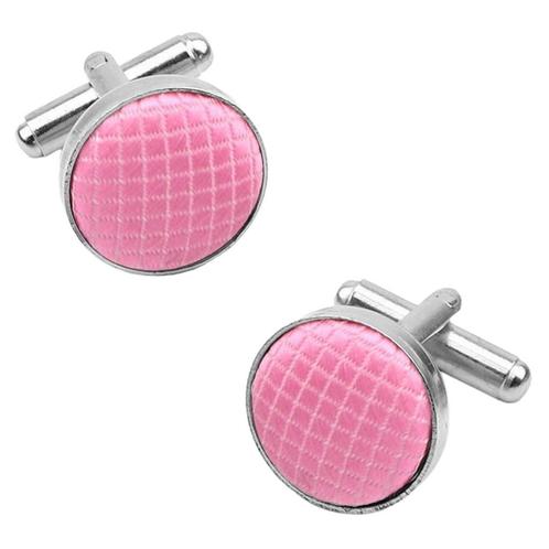 Fako Bijoux® - Manchetknopen - Staal & Ruit - Ø 16mm - Roze, Handtassen en Accessoires, Manchetknopen, Verzenden