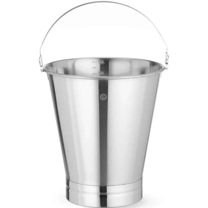 Emmer | ProfiLine | RVS | 15L | Stootrand | Maatverdeling |, Zakelijke goederen, Horeca | Keukenapparatuur, Nieuw in verpakking