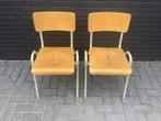 19x partij school stoelen | houten stoelen | retro stoel
