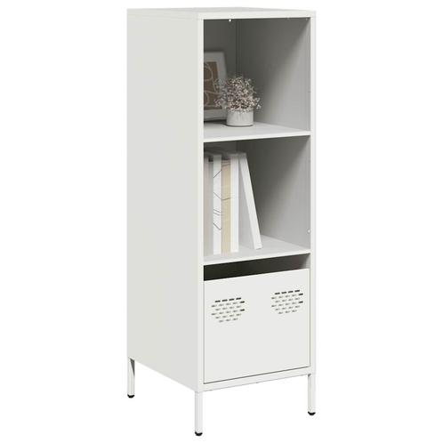 vidaXL Hoge kast 35x39x103,5 cm staal wit, Huis en Inrichting, Kasten | Dressoirs, Nieuw, Verzenden