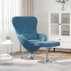 vidaXL Eierschaal met Poef Blauw Fluweel, Huis en Inrichting, Fauteuils, Verzenden, Nieuw
