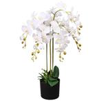 vidaXL Kunstplant met pot orchidee 75 cm wit, Verzenden, Nieuw