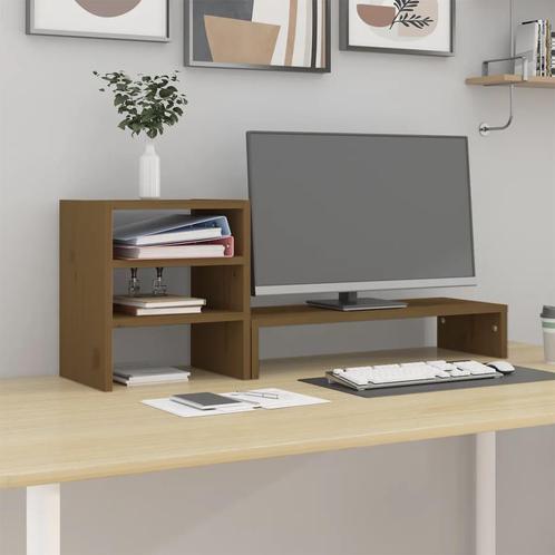 vidaXL Monitorstandaard 81x20x30 cm massief grenenhout, Computers en Software, Overige Computers en Software, Nieuw, Verzenden