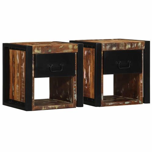 vidaXL Nachtkastjes 2st 40x35x40cm massief gerecycled hout, Huis en Inrichting, Slaapkamer | Nachtkastjes, Nieuw, Verzenden