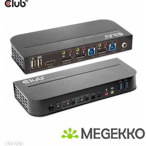 CLUB3D DisplayPort/HDMI KVM Switch For Dual DisplayPort 4K, Computers en Software, Overige Computers en Software, Nieuw, Verzenden