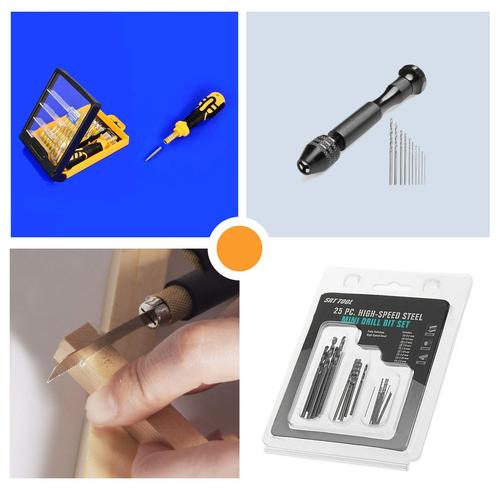 Set van 3 mini gereedschappen: schroef, boor en zaag, Doe-het-zelf en Bouw, Gereedschap | Overige machines, Nieuw, Verzenden